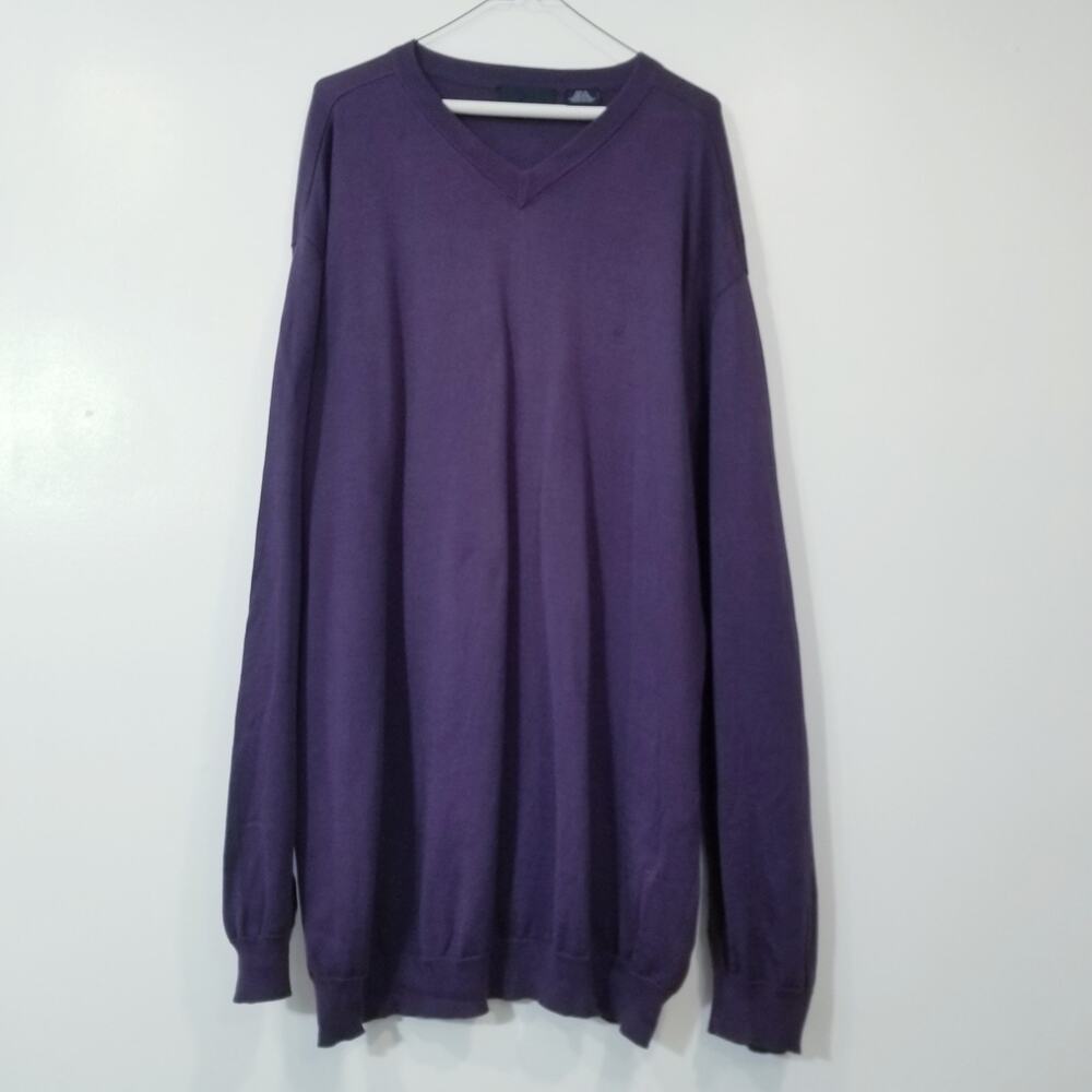 Phat Farm Purple V-Neckline Knit Pullover Sweater Long Sleeves